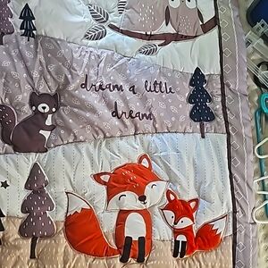 Crib blanket with sheet and under skirt